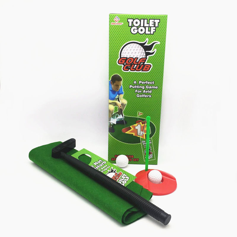 Toilet Golf Game Set - Practice Mini Golf in Restroom Bathroom Funny Gag  Gifts