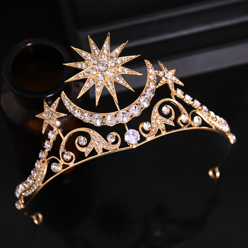COUNJOYING Diadem Silber Haarschmuck Hochzeit Blume Stirnbänder Diadem  Tiara Flectional (1-tlg)