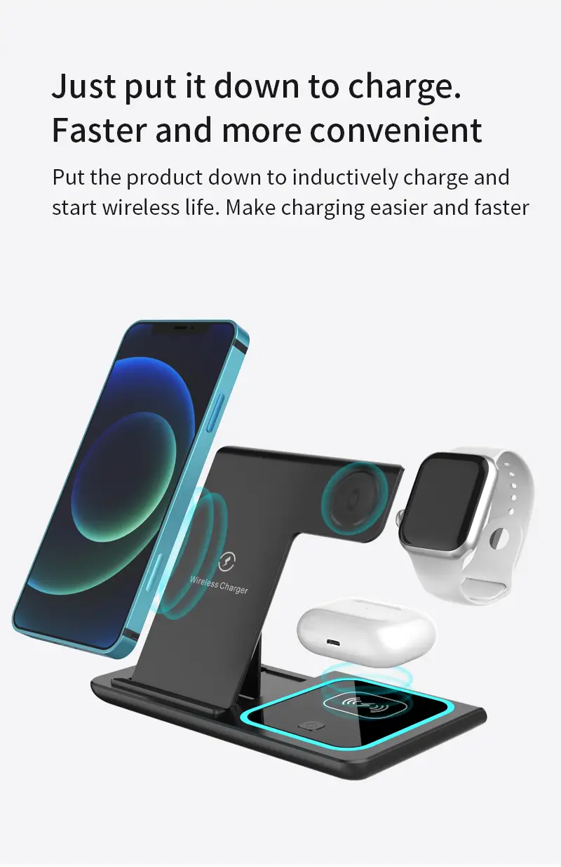 3 in 1 fast charging station folding wireless charger stand for iphone 14 13 12 11 pro max mini plus x xr xs max se 8 plus apple watch 1 8 airpods 3 2 pro details 4