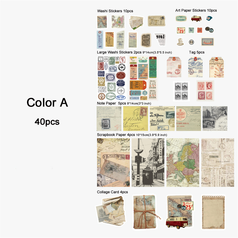 Art Strips:  Scrapbook printables, Vintage paper, Journal stickers