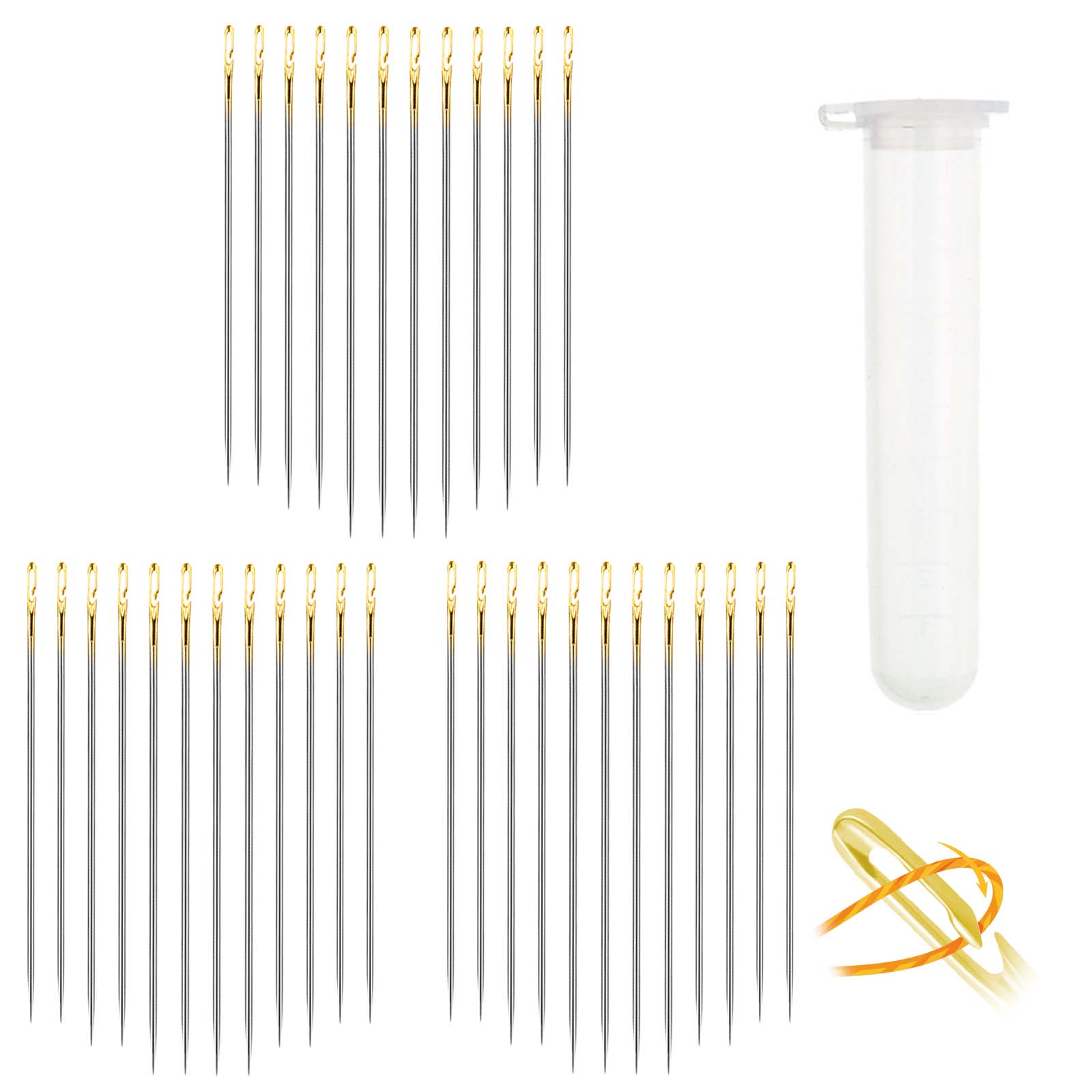 36 Pcs Easy Thread Needles Side Threading Hand Embroidery Needles Sewing  Needles