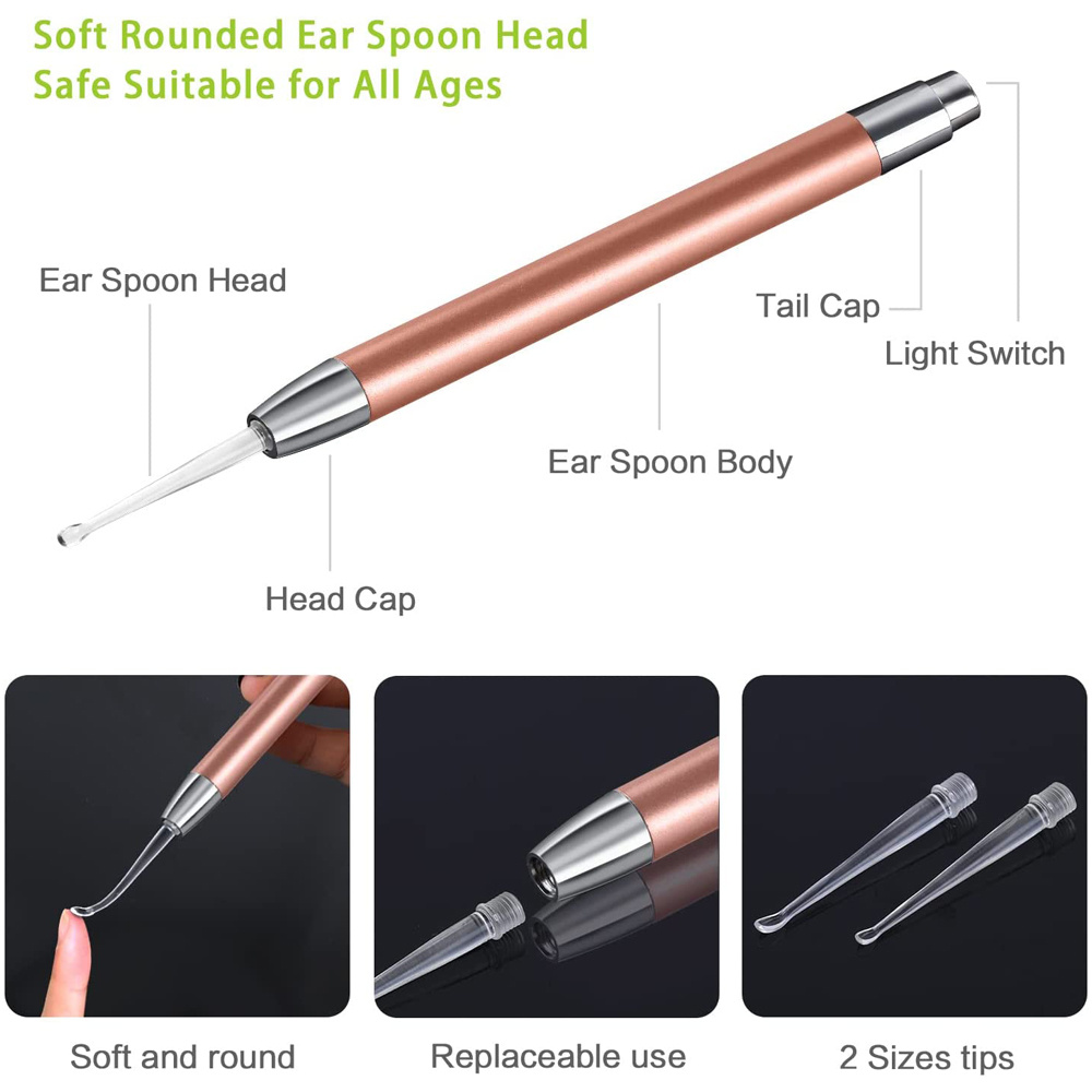 Led Earwax Removal Tool With Tweezer And Spoon Safe And Effective Ear Cleaning For Kids And