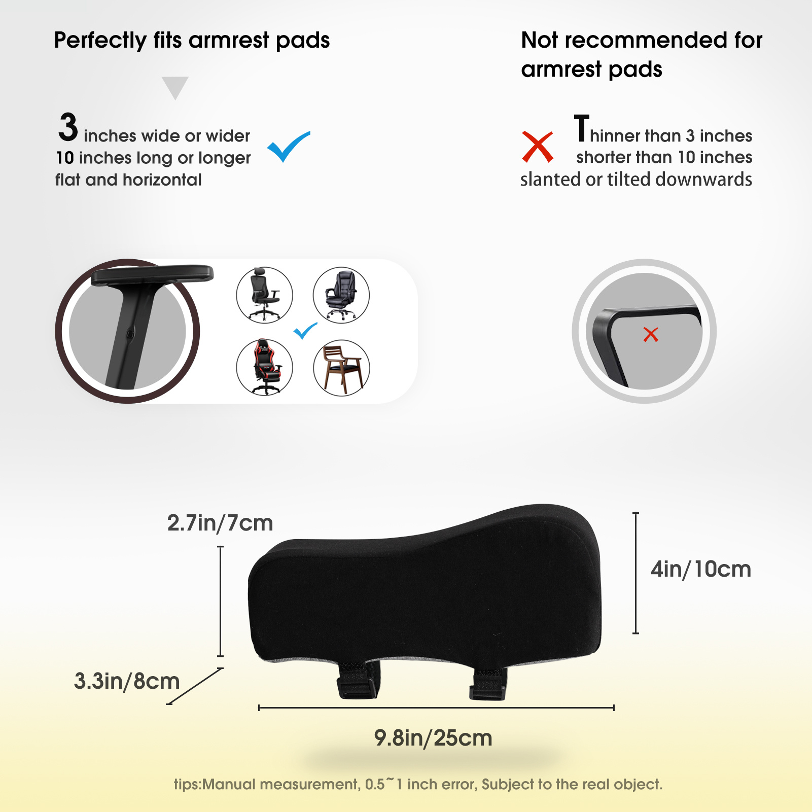 Chair Armrest Mat . Elbow Support Pad For Computers, Games, Tables And  Chairs Armrest Booster Cushion Chair Office Computer Seat Summer E-sports  Game Thickened Arm Pillow Soft Sponge Universal - Temu