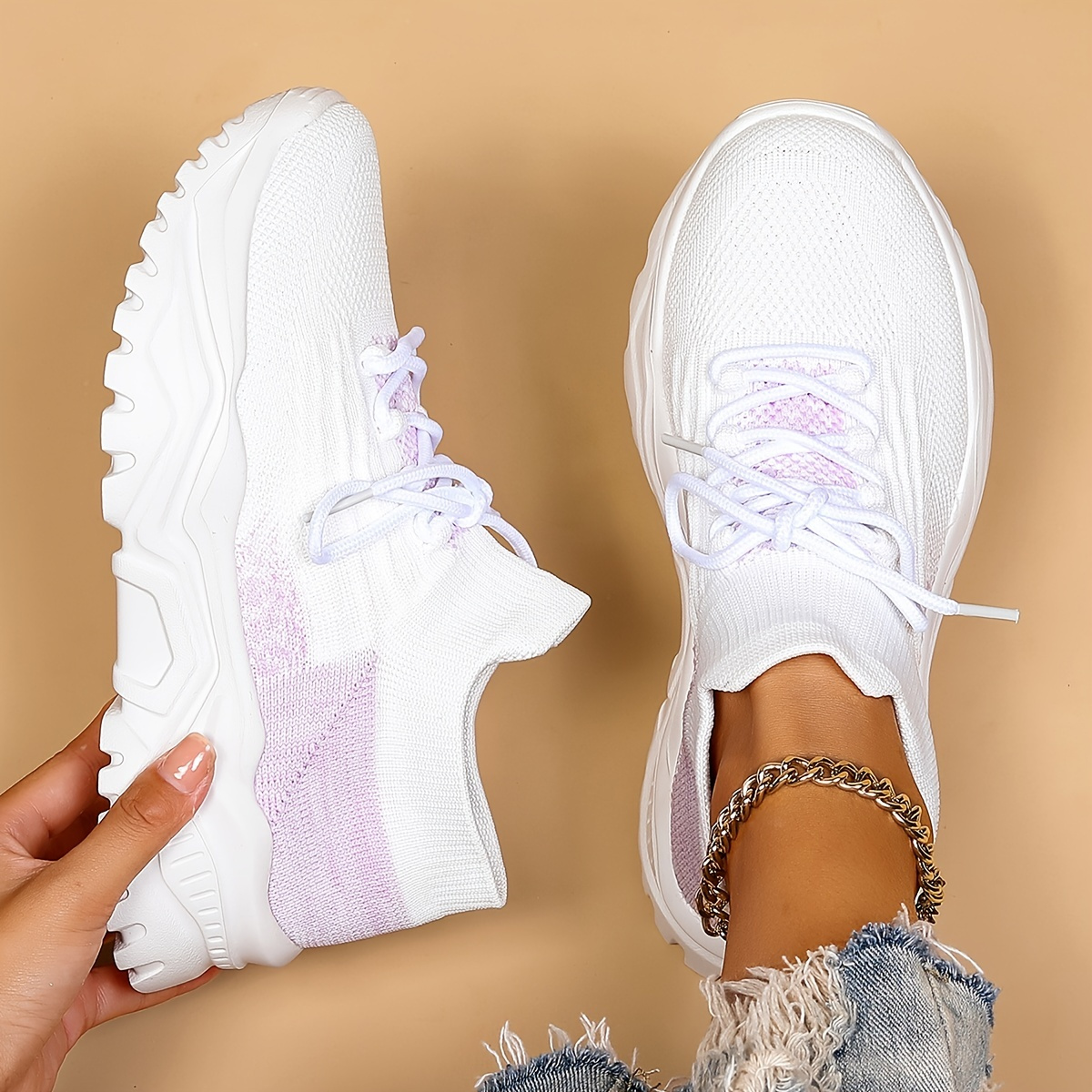 Purple cheap chunky sneakers