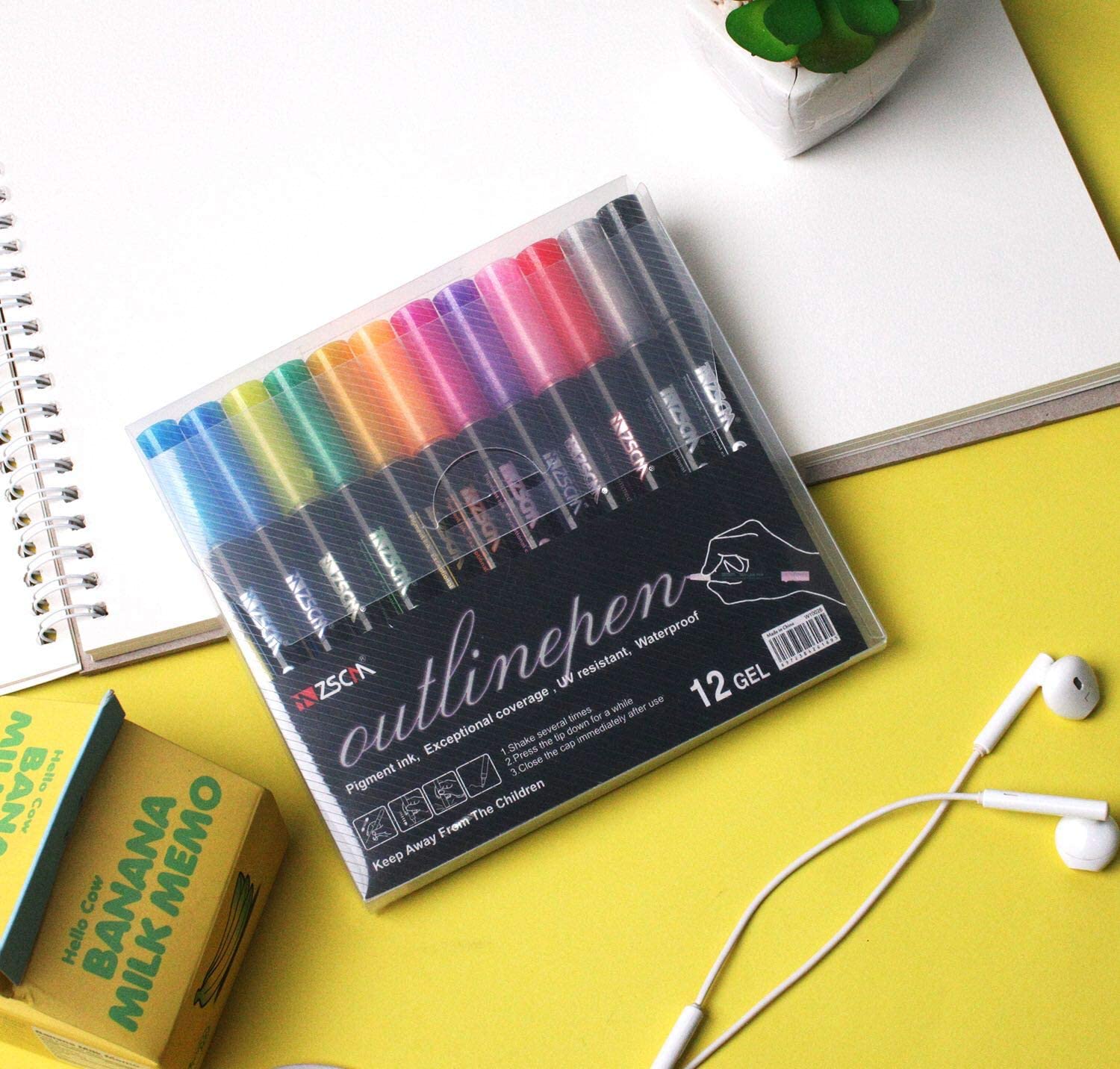 Outline Pens, Shimmer, Self Outline Metallic Pens for Greeting Cards, – My  HomesWorld