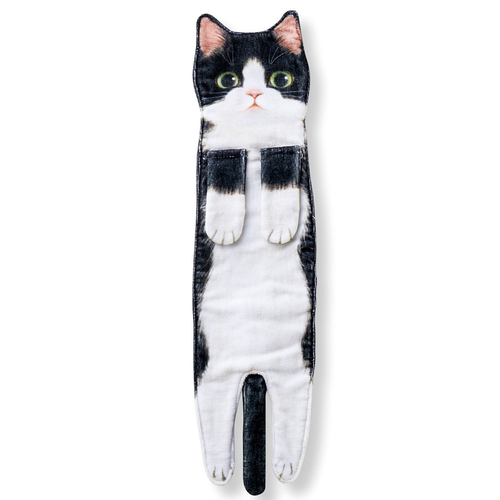 Hand Towels Cute Black Cat Dishcloth Modern Simple Style - Temu