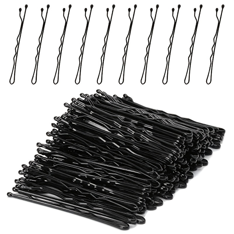 50pcs Small Bobby Pins Black Long Bobby Pin Reusable Non Slip Simple Style  Hair Clips For Thick Hair