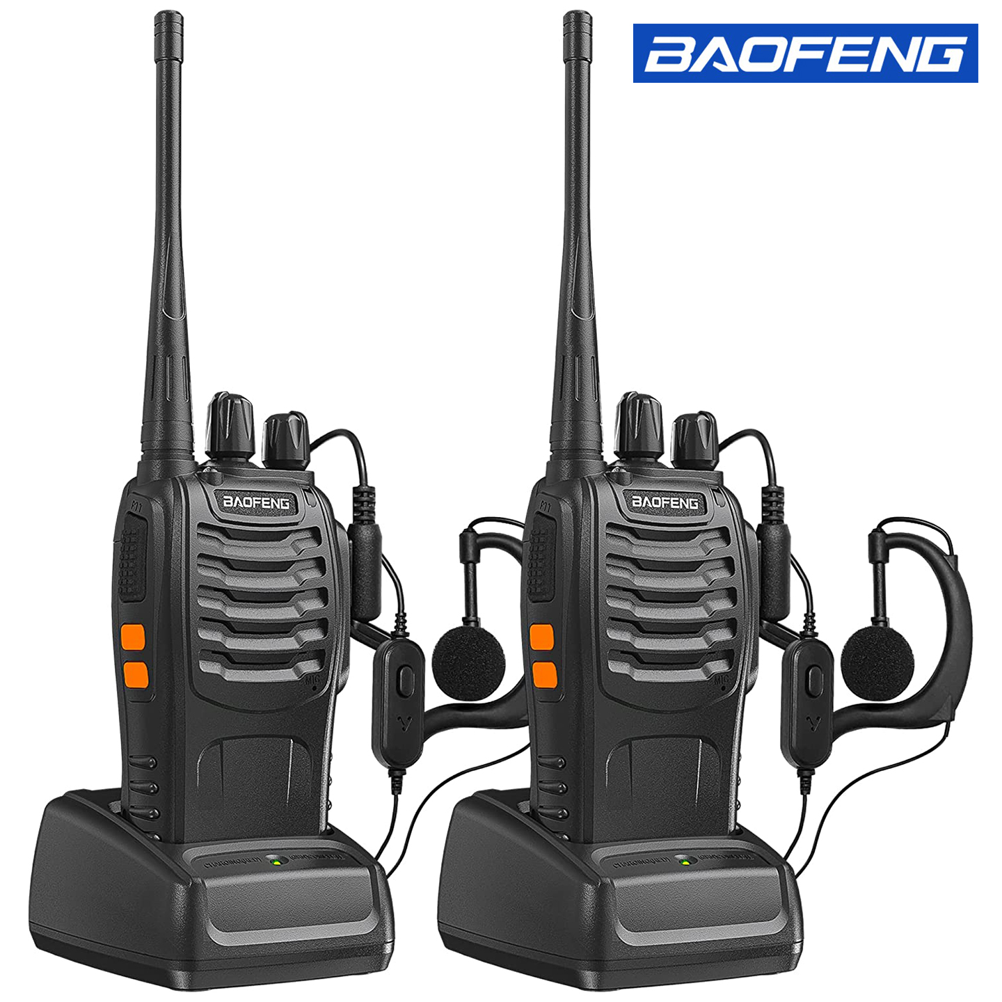 BAOFENG BF-888S Walkie Talkie 20 Pack Rechargeable Handheld Two Way Radio with Headset - 2
