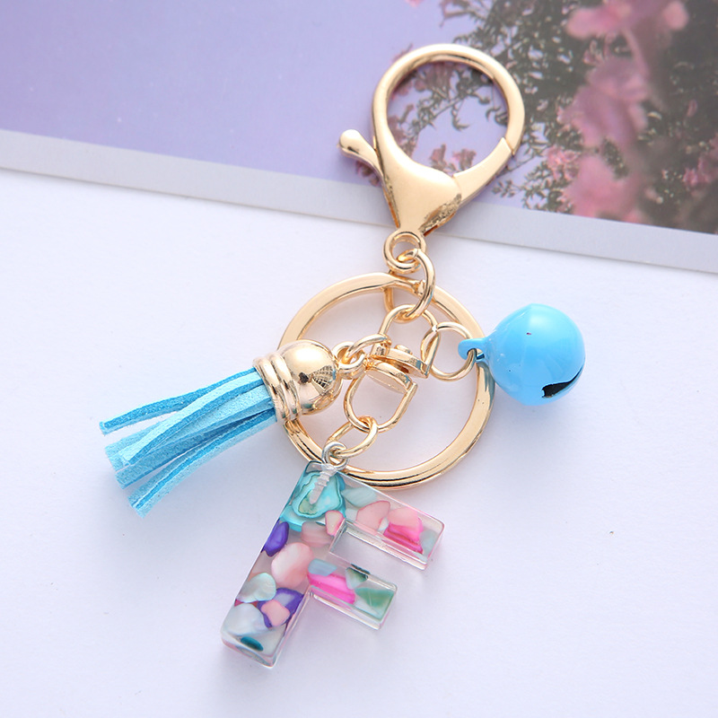 JSNKJLMN Alphabet Keyrings A-Z 26 Initials Letter Key Chain with Tassel  Women Girls Bag Charm Ornaments Key Rings L3B2