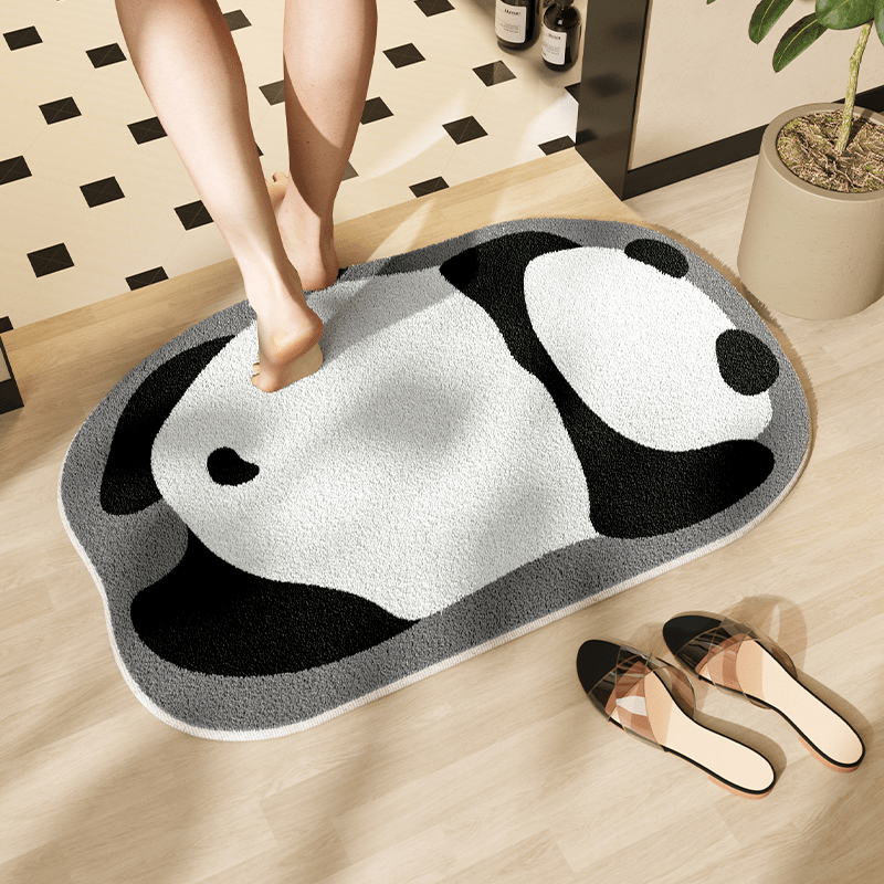 Bathroom Floor Mats Panda Silicone Massage Mat Non-slip Bathing