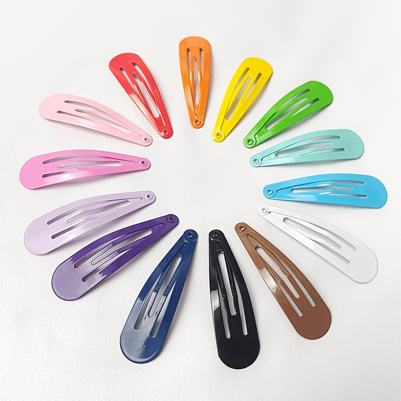 

30pcs Colorful Assorted Color Glossy Snap Prong Clips Bendy Hair Clips Barrettes For Ladies Hair Bows