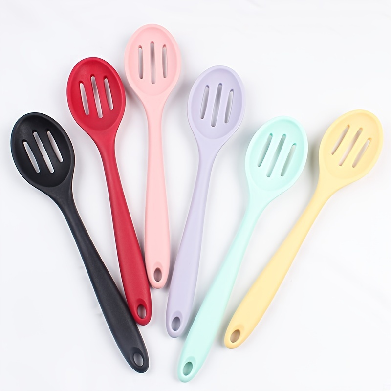 Slotted Serving Spoon Silicone Small Olive Spoon Colander - Temu