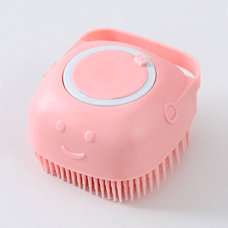 Bath Brush Pet Shampoo Brush Silicone Puppy Massage Brush Dog Shower Brush  With Soap Dispenser Grooming Shower Brush - Temu