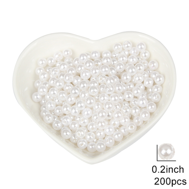 30g White Pearl Beads For Jewelry Making 3mm To 20mm ABS Pearl Beads Loose  Round Faux Pearl Beads