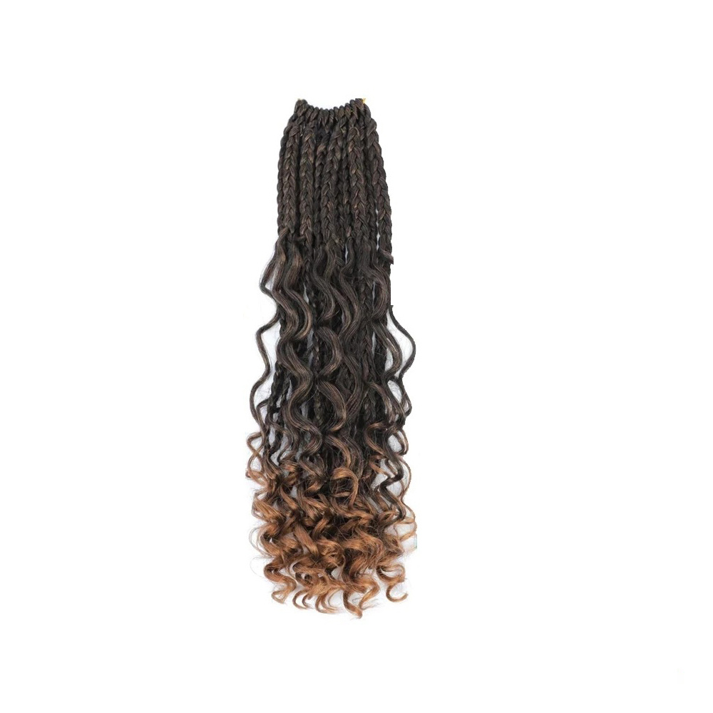 Ombre Box Braid Extensions Curly Ends Women's Hair Wigs - Temu