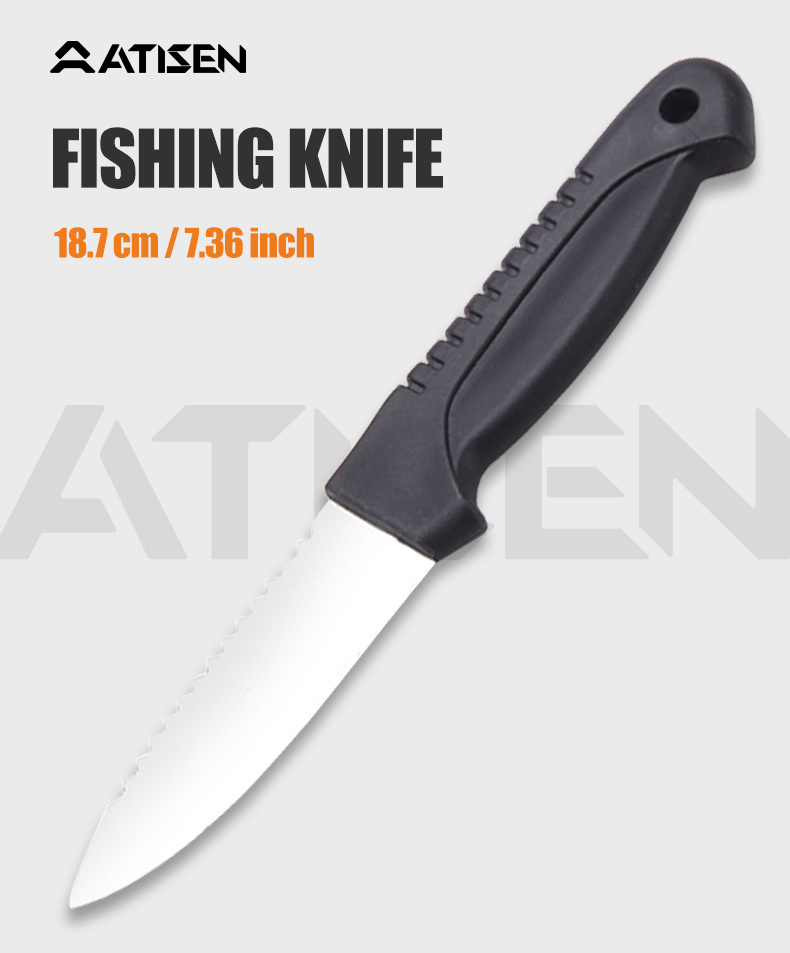 Portable Stainless Steel Fishing Knife, Lightweight Plastic Handle