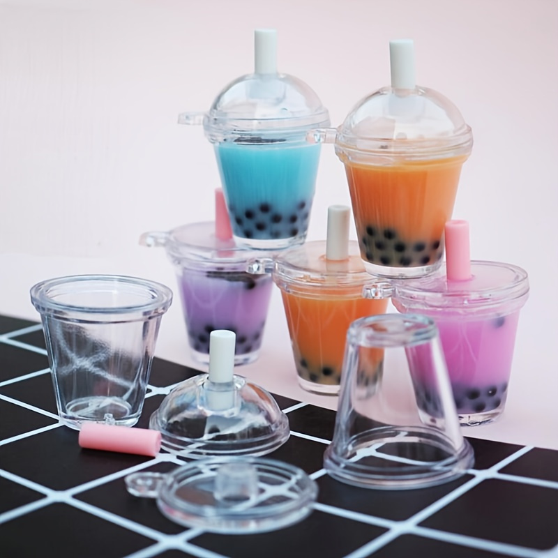 100pcs/pack 360/500/700ml U Shaped Bubble Tea Cup Soft Plastic Boba Tea Cups  Dessert Ice Cream Cup Accept Customization