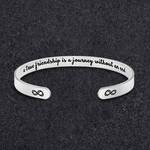 1pc Fashion Stainless Steel Cuff Bangle Engraved Letter Bracelet Jewelry Gift For Friends