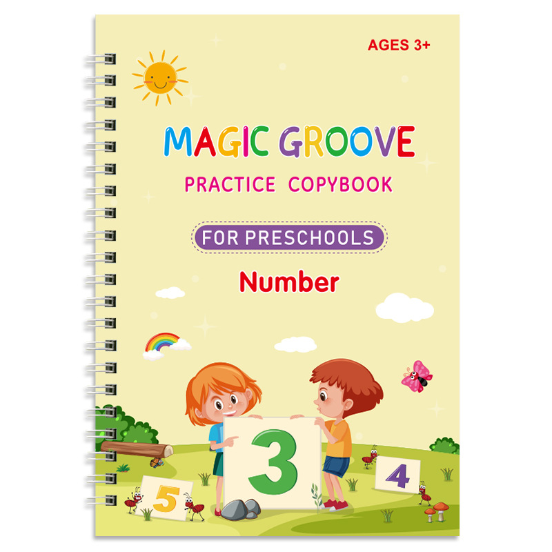 Reusable Grooved Handwriting Workbooks,Magic Copybook,Magic Writing  Practice Copy Books, to Help Children Improve Their Handwriting Ink  Practice Age