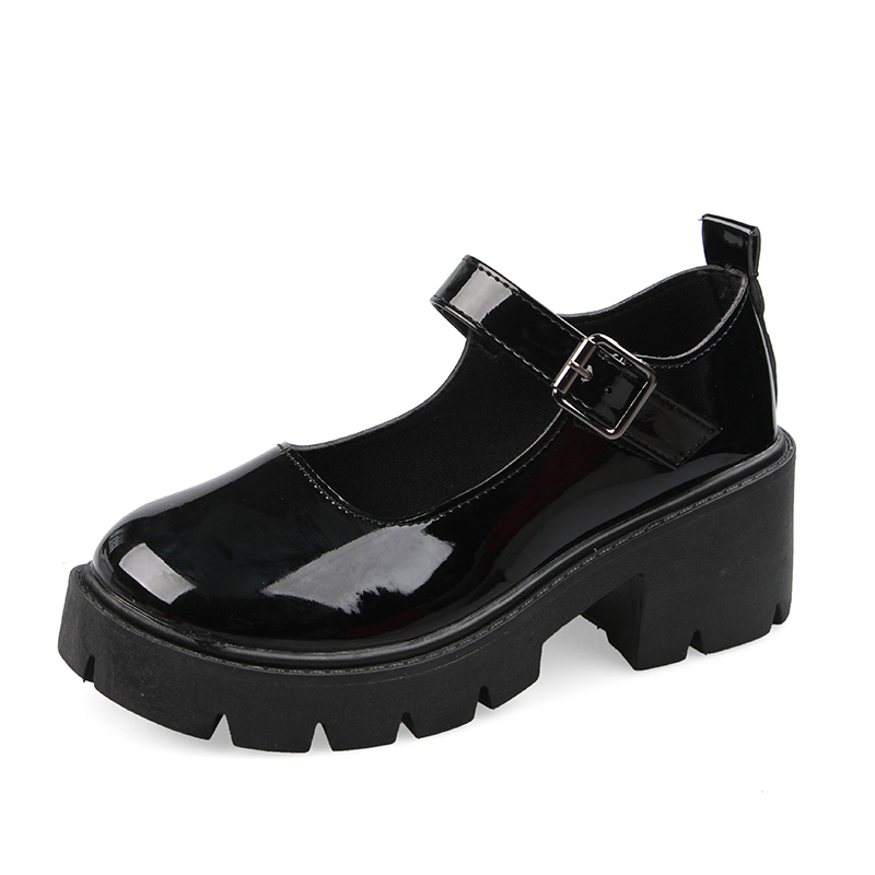 Women's Buckle Strap Mary Jane, Platform Anti-slip Round Toe