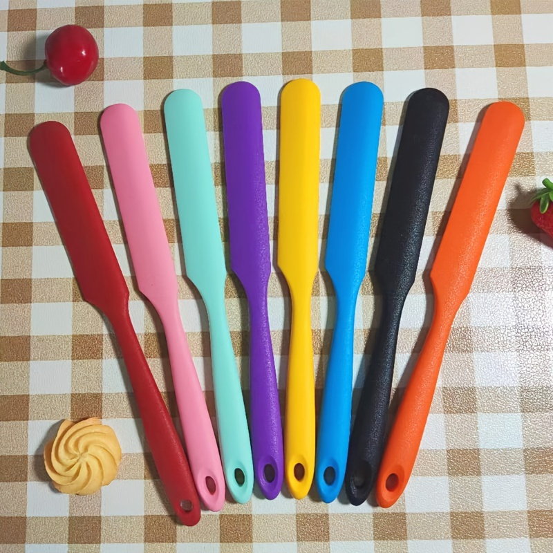 2pcs Kitchen Utensils Flexible Silicone Spatula Heat Resistant Rubber  Scraper Cooking Baking Pink 