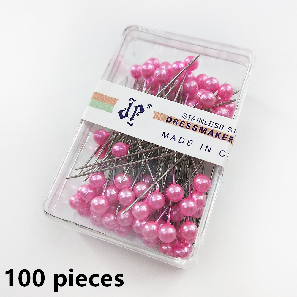 LMDZ 100/480Pcs Colorful Round Pearl Plum Head Needles Stitch Straight Push  Pins For Dressmaking DIY Sewing Positioning Tools - AliExpress