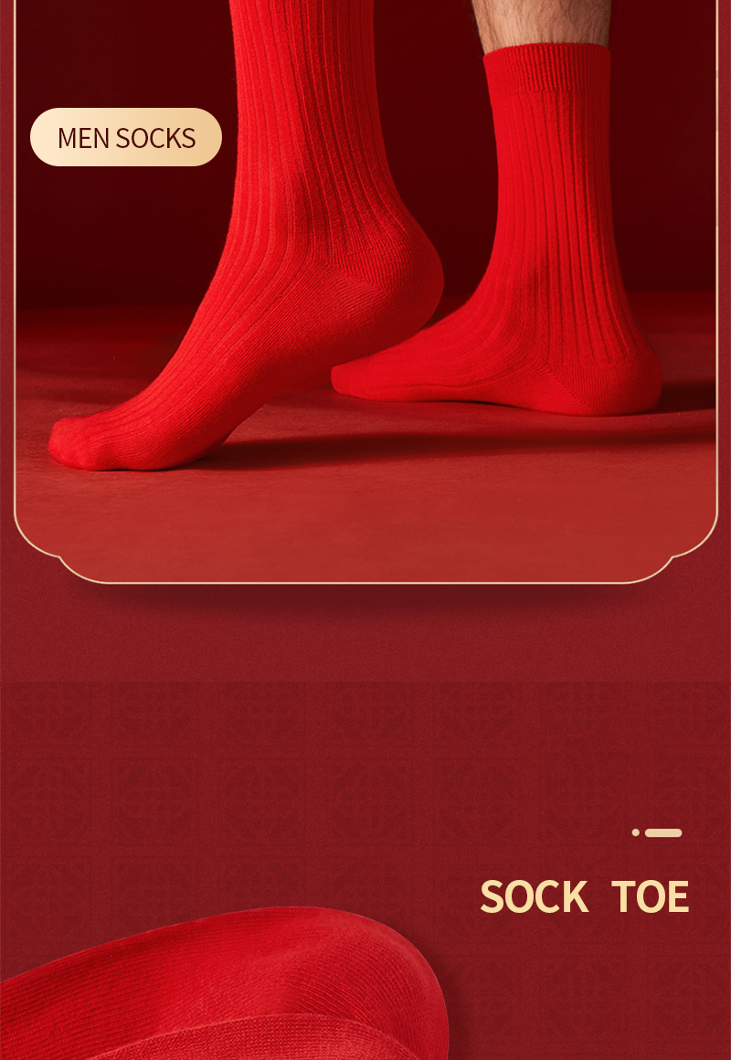 HUAHUA Calcetines Medias de Hombres Rojos de algodón Grueso otoño e  Invierno Calcetines cálidos, Calcetines Rojos de año Nuevo Chino, adecuados  for 38-44 pies (Color : Red-5, Size : 38-44) : .es: Moda