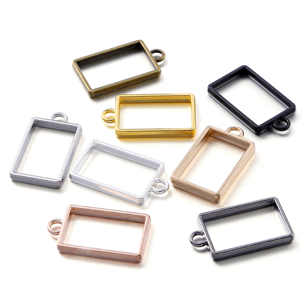 Open Bezel Back Pendant Hollow Frame Rectangle Alloy Big - Temu