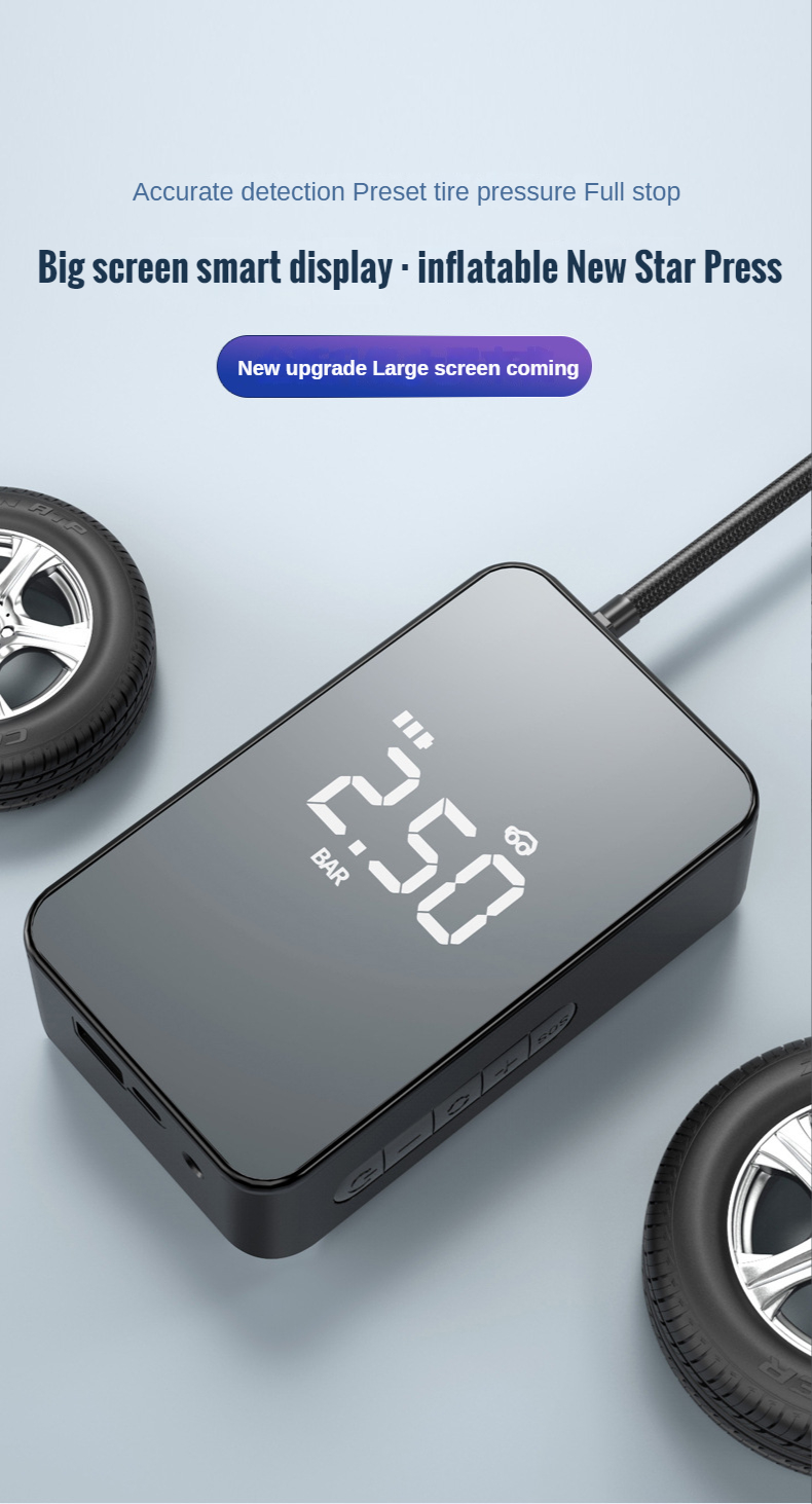 OneAmg Mini Compresor Aire Portatil 6000mAh Bateria USB Recargable Inflador  Ruedas Coche 150PSI/10,3Bar/12V/