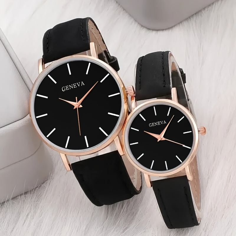 2pcs Minimalist Couple Quartz Watch Fancy Women Watches Jewelry Sophisticated And Stylish Women Watch