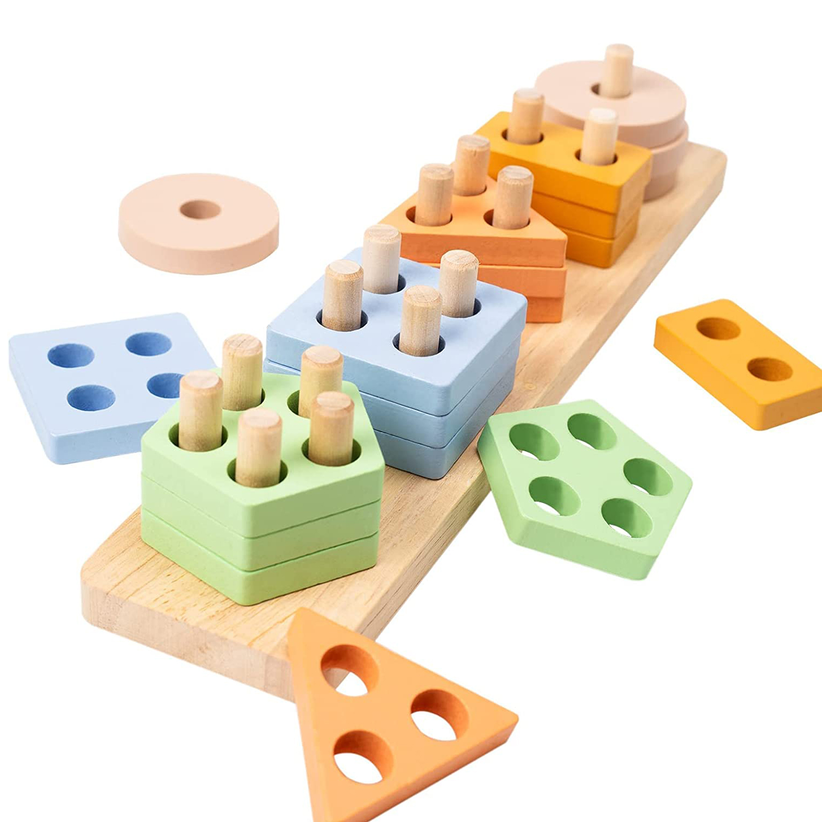 Montessori Toys for 1 2 3 Years Old Boys Girls Magnetic Fishing Game Wooden  Sorting & Stacking Toys for Baby Boys and Girls, Color Recognition Shape