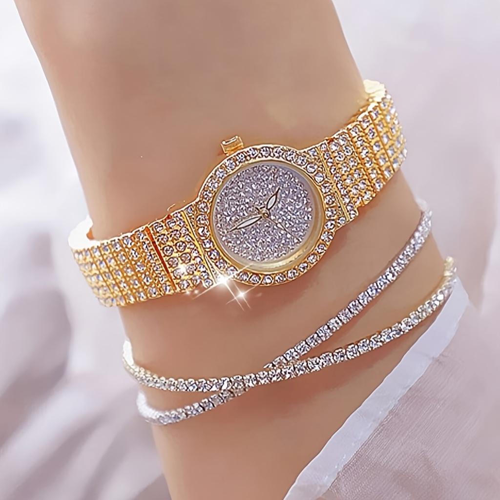 Bohemian Starry Luxury Ladies Rhinestone Quartz Bangle Watch Fancy Women Watches  Jewelry Sophisticated And Stylish Women Watch - Temu