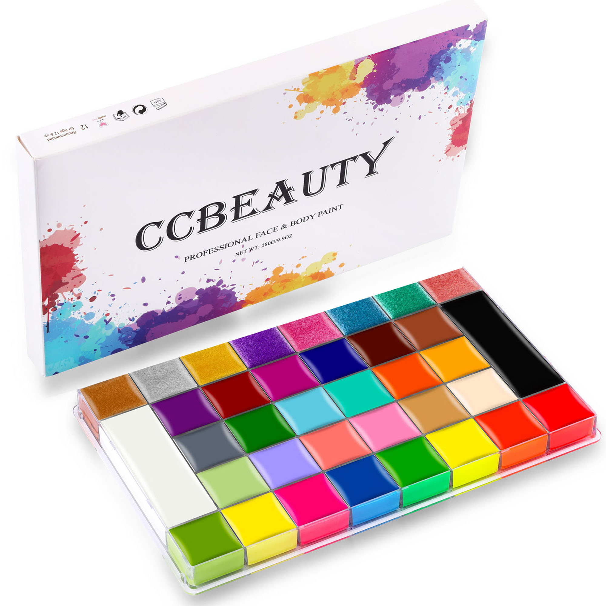CCbeauty Professional 36 Colors Face Body Paint Palette, 10OZ