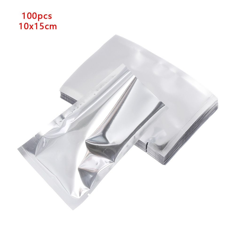 100pcs Silver Aluminum Foil Vacuum Sealer Mylar Bags Food Saver Bag Storage  Pouches