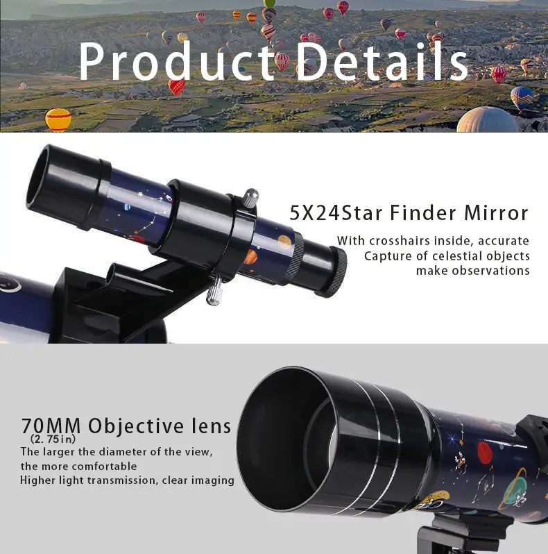 childrens astronomical telescope entry level can watch the stars and the moon cartoon birthday gift for children scientific and educational educational toys astronomical enlightenment and also can see the ground scenery details 9