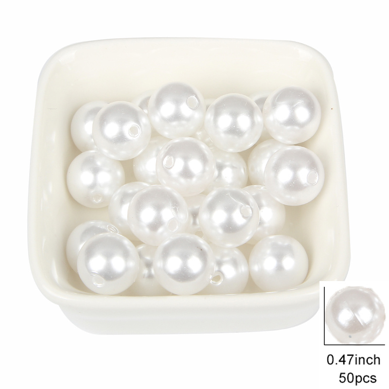 Abs Imitation Pearl Beads Round Beads Craft For Fashion - Temu