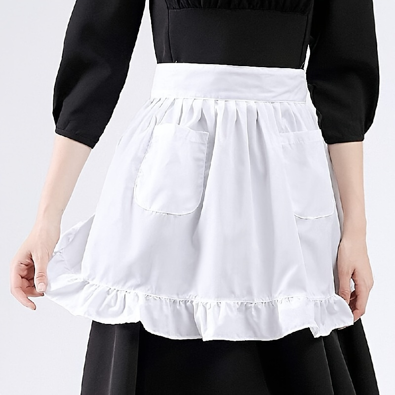 Apron Women's Waist Apron Cooking Half Apron Kitchen Maid - Temu