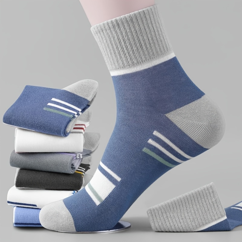 

6pairs Men's Cotton Breathable Absorbent Crew Socks
