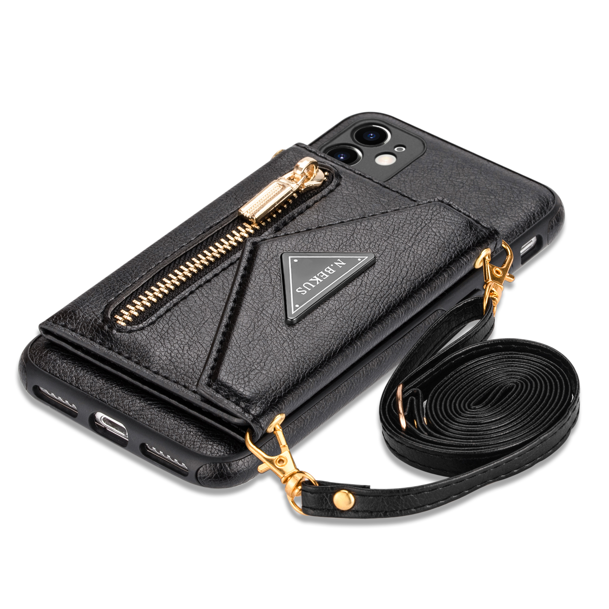 LV iPhone case Galaxy leather wallet case with card holder crossbody strap  chain