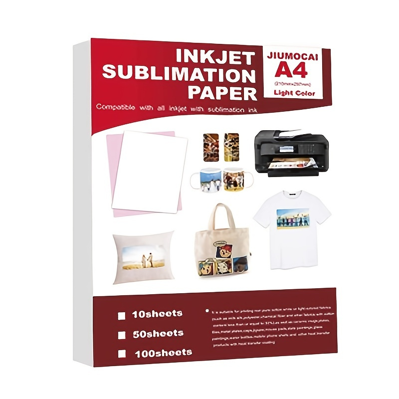 

50sheets Sublimation Paper Heat Transfer Paper A4 For Any Epson Hp Canon Sawgrass Inkjet Printer With Sublimation Ink For Mug T-shirt 8.3x11.7inch