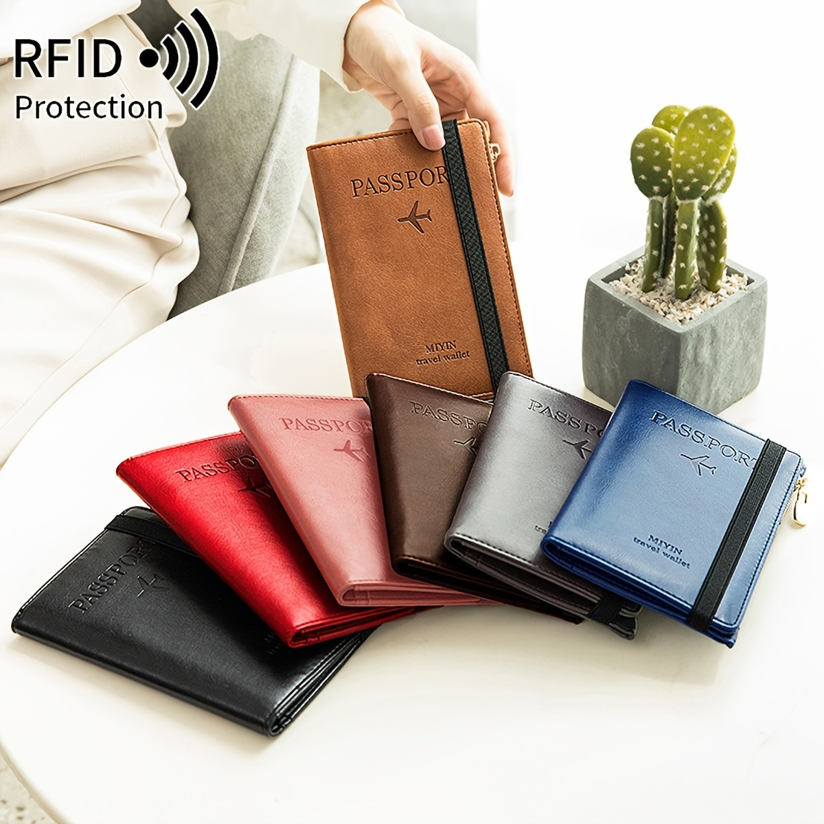 Carteras Para Pasaporte Con Porta Pasaporte, Ranuras Para Tarjetas Con Porta  Pasaporte Mejoradas, Billeteras De Viaje Impermeables Rfid Para  Hombres/mujeres/familia Y Negocios - Bolsas Y Equipaje - Temu