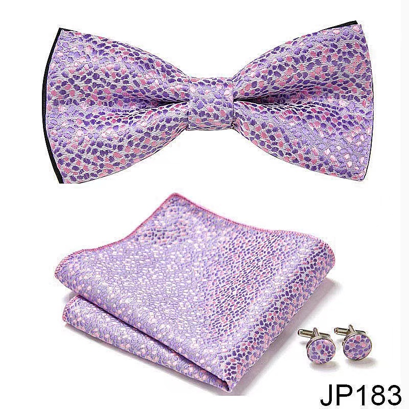 Pink Classic Bow Tie & Cufflinks Set for Men