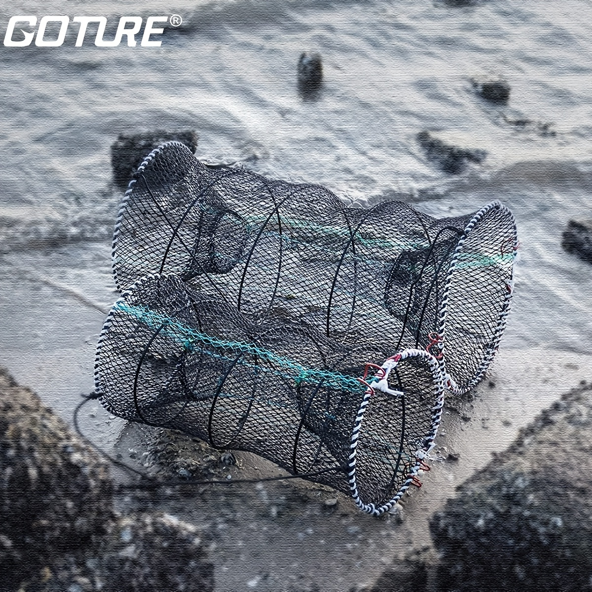 Goture Fishing Net Mesh Fish Trap Cage Outdoor Fishing Tackle