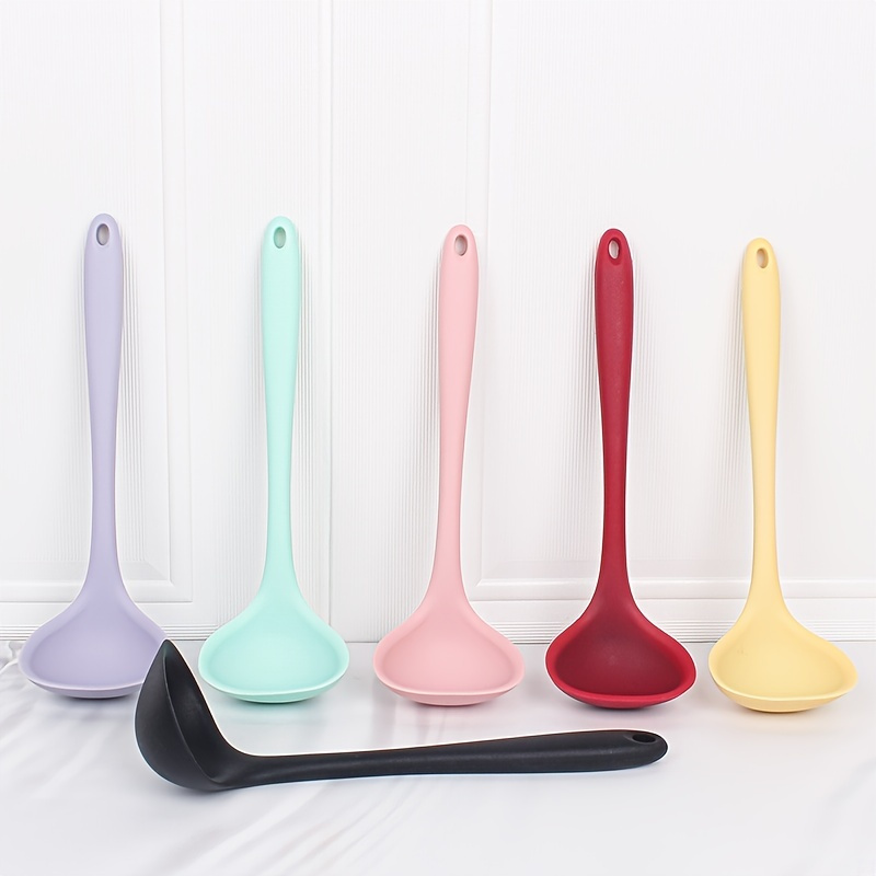 Small Silicone Ladle Spoon, High Heat Resistant Soup Ladle Scoop With Solid  Coating Handle, Easy To Clean And Dishwasher Safe, Kitchen Supplies - Temu