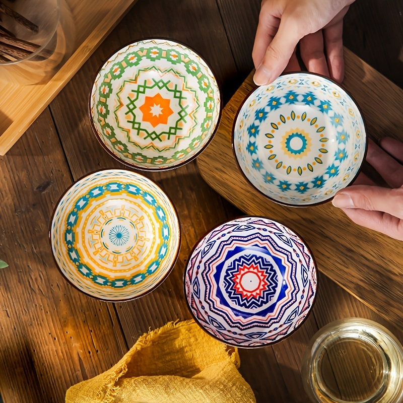 Small Bowl Ceramic Bowl Ceramic Rice Bowl Set Floral Pattern - Temu