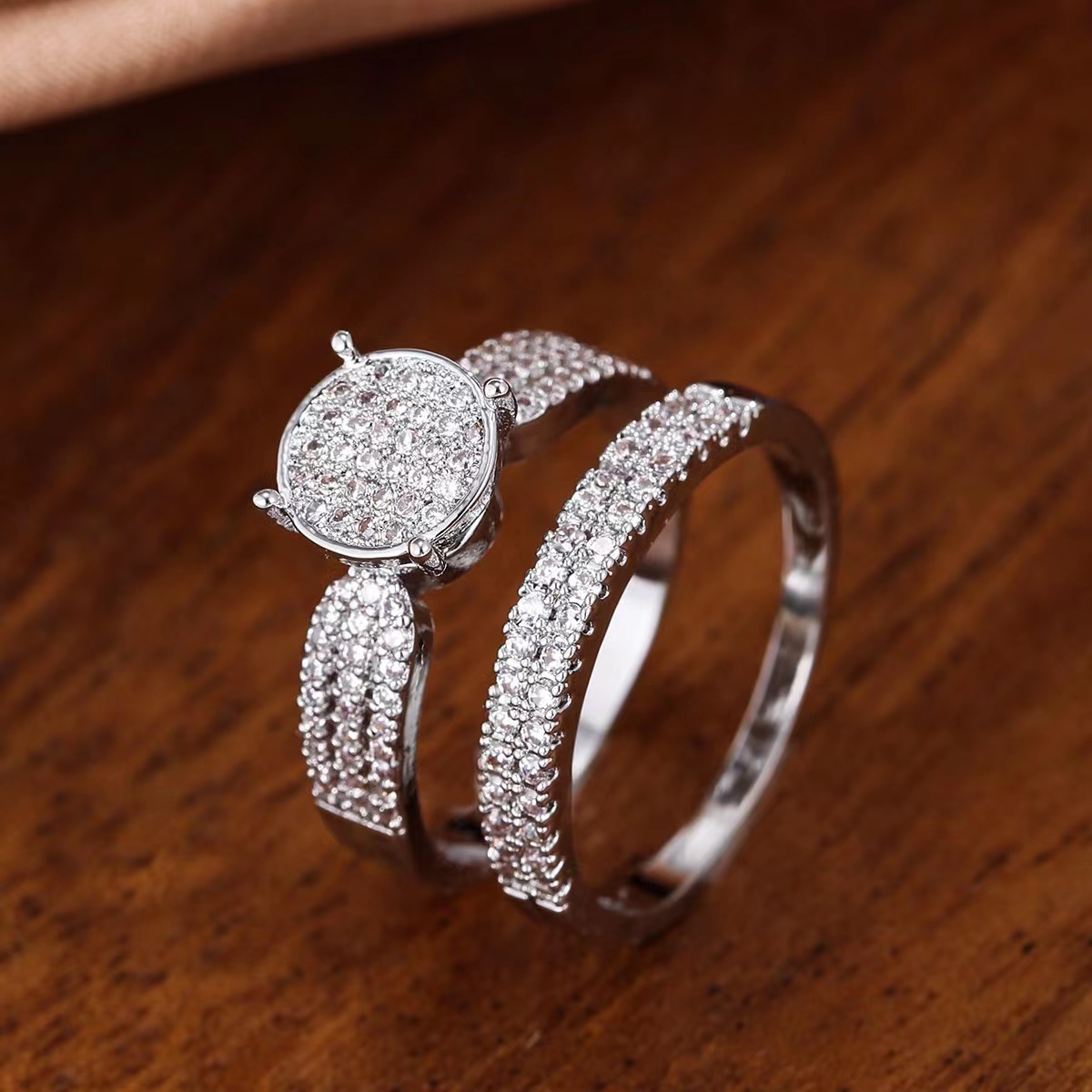 Round Shape Stable Ring Inlaid Shiny Tiny Zircon Elegant - Temu United ...