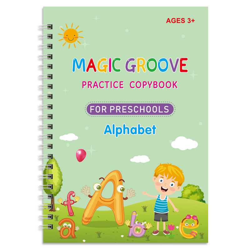 Grooved Writing Practice Book, The Grooved Handwriting Book Practice,  Practice The Grooved Handwriting Book, Children's Magic Practice Copybook  ,Magic