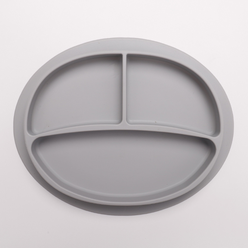 Silicone Suction Plate for Baby & Toddler - Gray