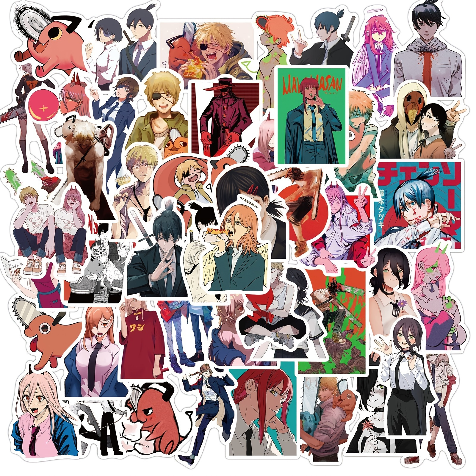 Anime Chainsaw Man Series Doodle Waterproof Stickers Diy Creative Toys -  Temu