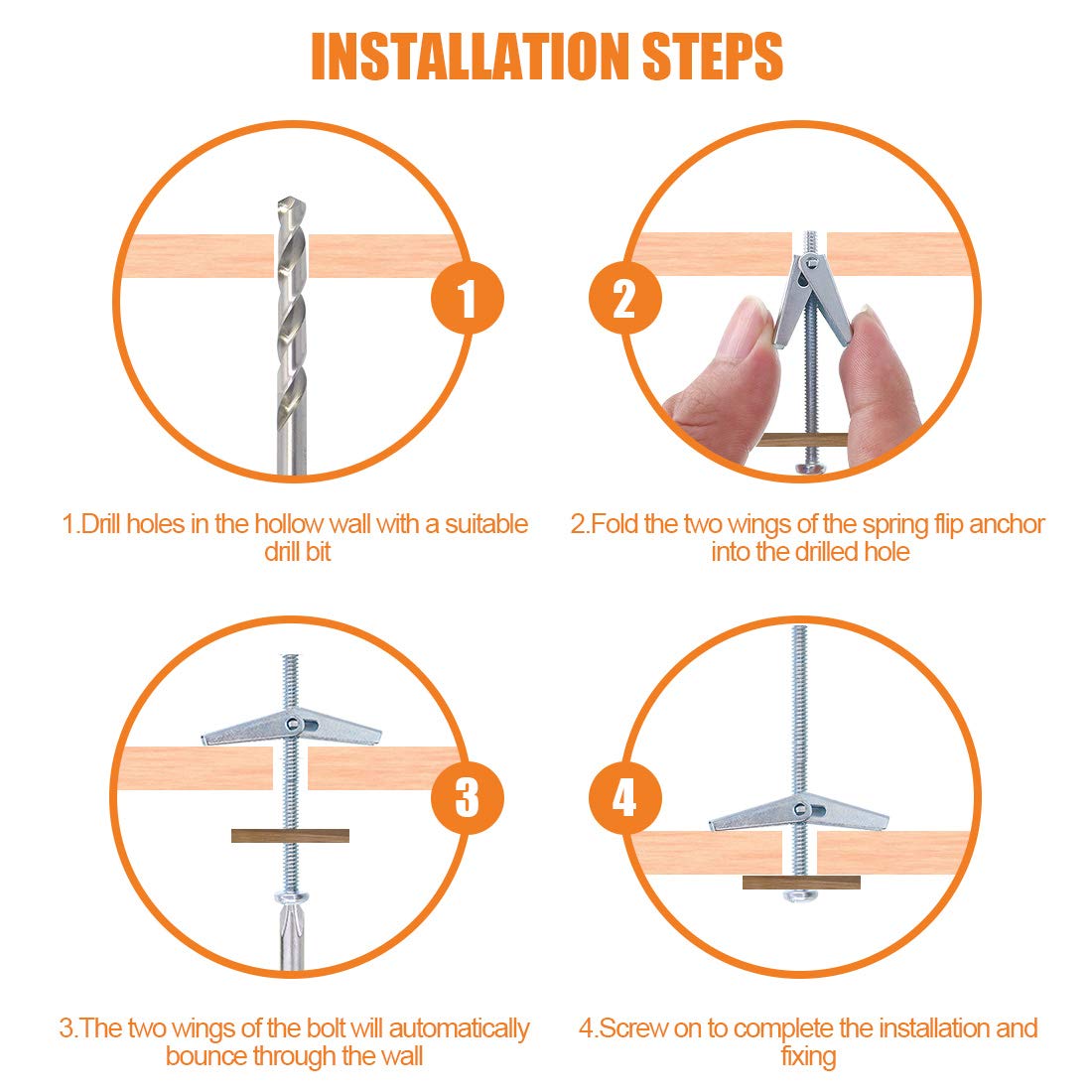 Heavy Duty Wall Anchors Assortment Kit Toggle Bolt Wing Nut Temu